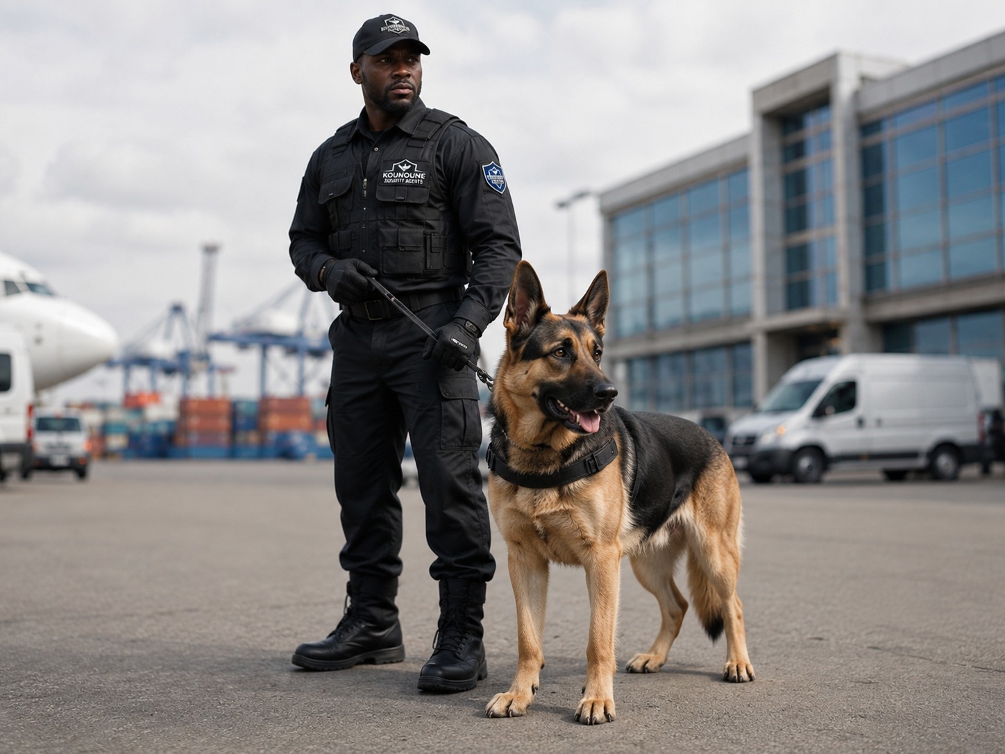 Agent KSA avec chien de sécurité